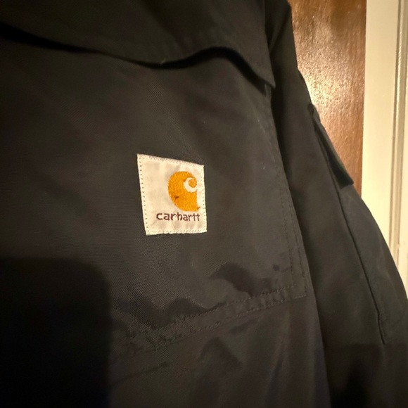 Carhartt Men's Black Puffer Jacket with Fur Hood - Picture 4 of 6